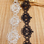 4.5 ヤード x 4.2 cm 幅レトロ ハート形刺繍水溶性レース リボン