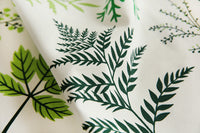 150cm Width x 95cm Length Tropical Green Plant Print Linen Cotton Fabric