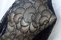 150cm Width Premium Hollow-out Abstract Floral Embroidery Eyelash Lace Fabric