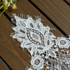 3 Yards of  11 inches Width Eyelash Floral Embroidery Lace Applique