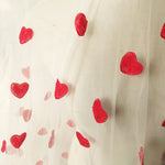 130cm Width x 95cm Length Heart Shape Embroidery Tulle Lace Fabric