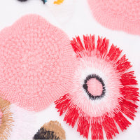 150cm Width x 95cm Length Premium Floral Embroidery Pink Lace Fabric