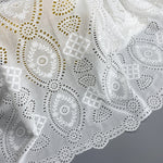 130cm Width x 90cm Geometry Floral Eyelet Cotton Lace Fabric