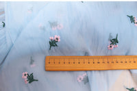 150cm Width x 95cm Length Premium Floral Embroidery Chiffon Lace Fabric