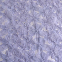 125cm Width x 95cm Length Premium Purple Floral Embroidered  Lace Fabric