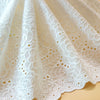 2 Yards x 10 inches Width  Eyelet Embroidered Floral and Leaf Cotton Lace Fabric