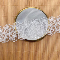 14 Yards x 4.8cm Width Abstract Vine Floral Embroidered Tulle Lace Ribbon