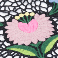 120cm Width x 95cm Length Luxury Colorful Flower Embroidery Water Soluble Chemical Lace Fabric