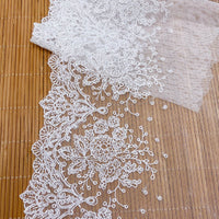 3 Yards X 16cm Width  Vintage Floral Embroidery  Lolita Lace Fabric Trim