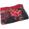 130cm Width x 95cm Length Premium Red Floral Embroidery Black Lace Fabric