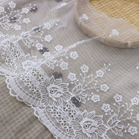 3 Yards x 26cm Width Premium Branch Floral embroidery Lace Fabric Trim