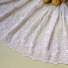 40cm Width x 180cm Length Floral Embroidery Tulle Lace Fabric Trim