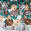幅130cm×長さ95cm プレミアムランウェイ カラフル花柄刺繍レース生地