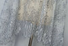 Grey net Symmetrical Floral Eyelash Embroidery Lace Fabric