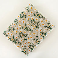 140cm Width x 95cm Length Premium Daisy Flower Embroidery Cotton Linen Fabric