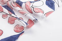 140cm Width x 95cm Length Watercolor Art Style Botanical branch flower  Pattern Print Cotton Fabric