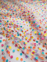 160cm Width Length Colorful Polka Dot Tulle Lace Fabric by the Yard