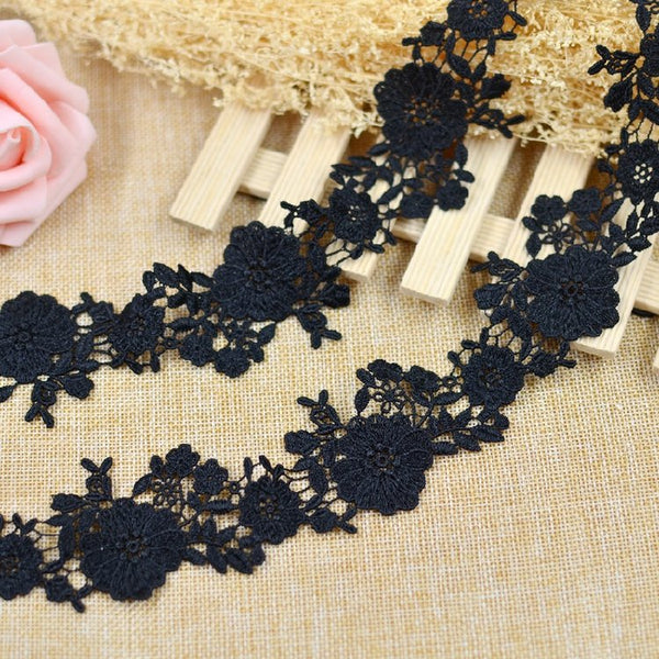 5 Yards of Floral Embroidery Lace Embellishment Ribbon