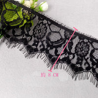 8cm Width x 300cm Length Eyelash Floral Embroidery Lace Embellishment Trim
