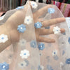 130cm Width x 95cm Length Premium Floral Embroidery Organza Lace Fabric