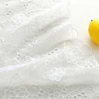 125cm Width x 95cm Length Premium 3D Flower and Leaf Hollow-out Embroidery Organza Lace Fabric