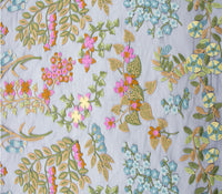 145cm Width x 95cm Length Premium Vintage Botanical Branch Floral Embroidery Lace Fabric Black