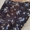 148cm Width x 95cm Length Premium Chiffon  Floral Pattern Print Fabric Black