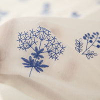 150cm Width x 95cm Length Premium Botanical Branches Embroidery Cotton Fabric
