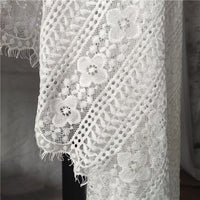 幅 150cm x 長さ 300cm プレミアムまつげ中空アウト ストリップ花柄刺繍レース生地パネル