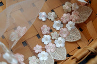 幅17cm x 長さ200cm 花刺繍レース生地トリム