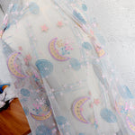 130cm Width x 95cm Length Moon and Star Galaxy Space Embroidery Tulle Bridal Veil Wedding Lace Fabric