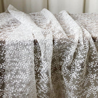 130cm Width x 95cm Length Leaf Branch Embroidery Organza Lace Fabric