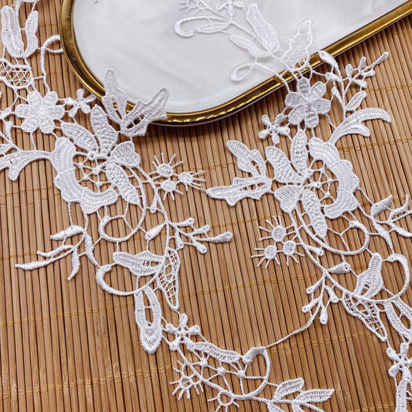 5 pairs Vivid  Floral Embroidery Water Soluble Chemical Lace Applique Lace Motif