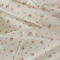 150cm Width Rose Floral Print with 3D Leaf Cotton Fabric by the Yard