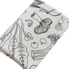 145cm Width x 95cm Length Black and White Vegetables Sketch  Print Cotton Linen Fabric