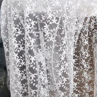 130cm Width Vine Branch Floral Embroidery Lace Fabric by the Yard