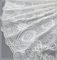 130cm Width x 90cm Geometry Floral Eyelet Cotton Lace Fabric