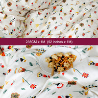 235cm Width x 100cm Length Premium Sunny Colorful Floral Print Cotton Fabric