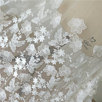 130cm Width x 90cm Length Premium Floral Embroidery Wedding Lace Fabric