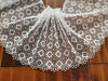 18cm Width x 270cm Length Daisy Flower and Squares Embroidery Lace Fabric Trim