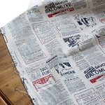 150cm Width x 95cm Length Western Language Newspaper Pattern Canvas Fabric