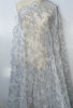 Grey net Symmetrical Floral Eyelash Embroidery Lace Fabric