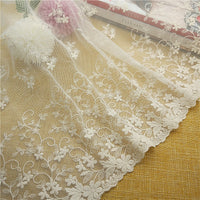 36cm Width x 180cm Length Vivid Flower Pattern Embroidery  Lace Fabric