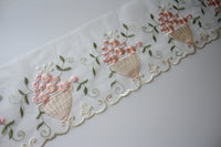 20cm Width x 200cm Length Vintage Floral Basket Embroidery Lace Fabric Trim