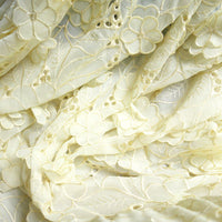 130cm Width x 95cm Length Premium Three-dimensional Floral Embroidery Eyelet Chiffon Fabric by the Yard