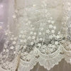130cm 幅ヴィンテージ スター ツリー花柄刺繍レース チュール生地ヤード
