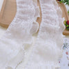 2 Yards x 8cm Width Premium 2-Layer Floral Ruffled Frill Lace with Beads