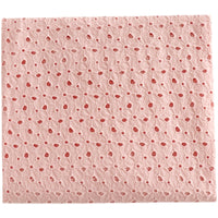 140cm Width x 95cm Length Premium Eyelet Poppy Flower Embroidery Pink  Cotton Fabric
