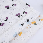 130cm Width x 90cm Length Premium Eyelet Little Floral Embroidery Cotton Fabric