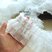 2 Yards of 9cm Width Premium Lolita Lace Floral Emboridery Lace Ruffled Lace Frill Lace